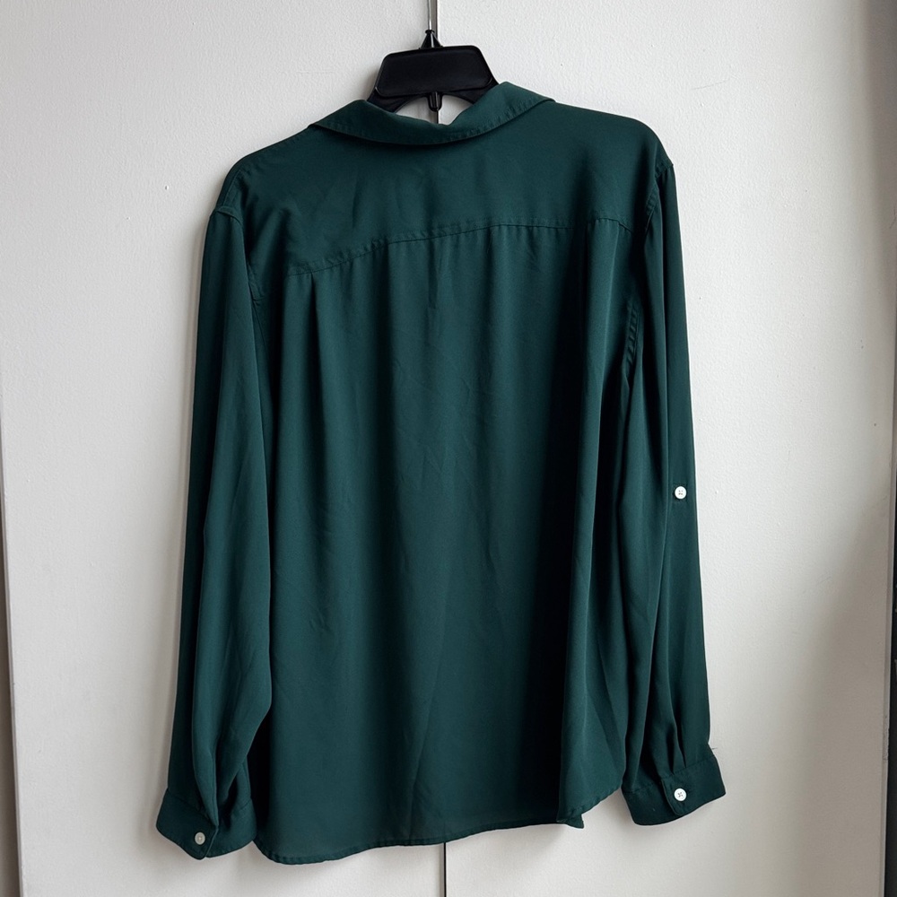 Loft Deep Green Button Down Shirt - image 2